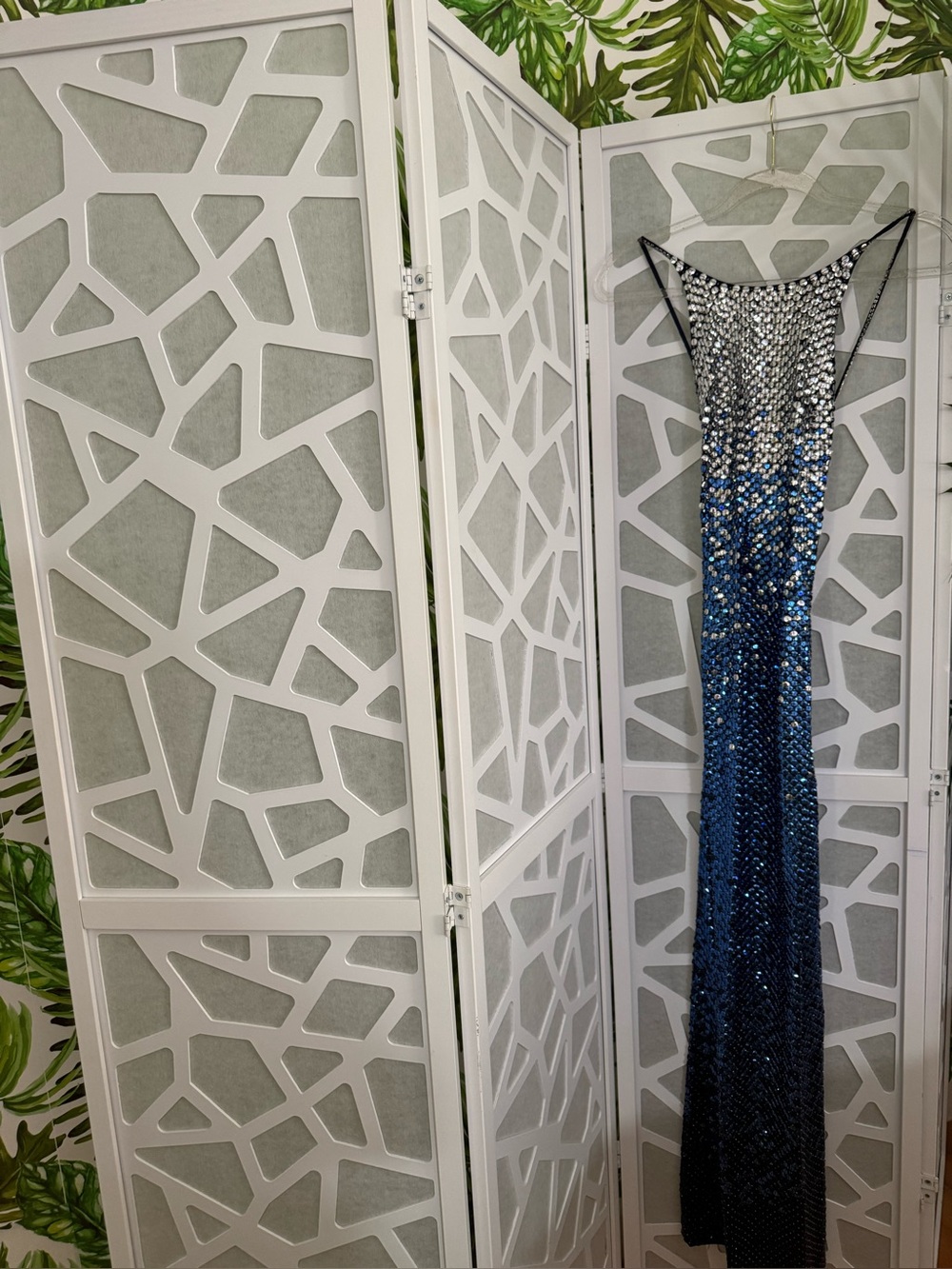 Cache Dress - Silver to Deep Blue